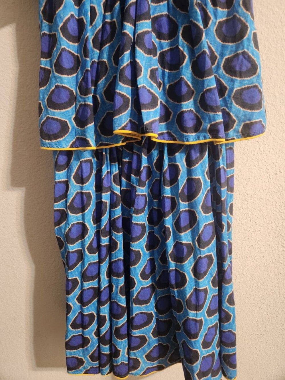 Rhode Leela Tiered Chanderi Dress Blue Ruffles size small - Picture 6 of 10